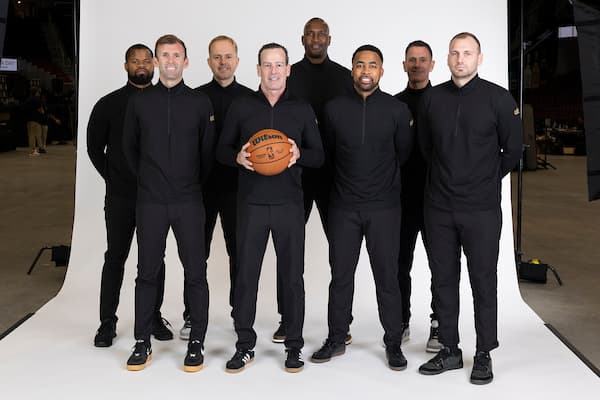 Alex Sarama with the Cleveland Cavaliers coaching staff on media day