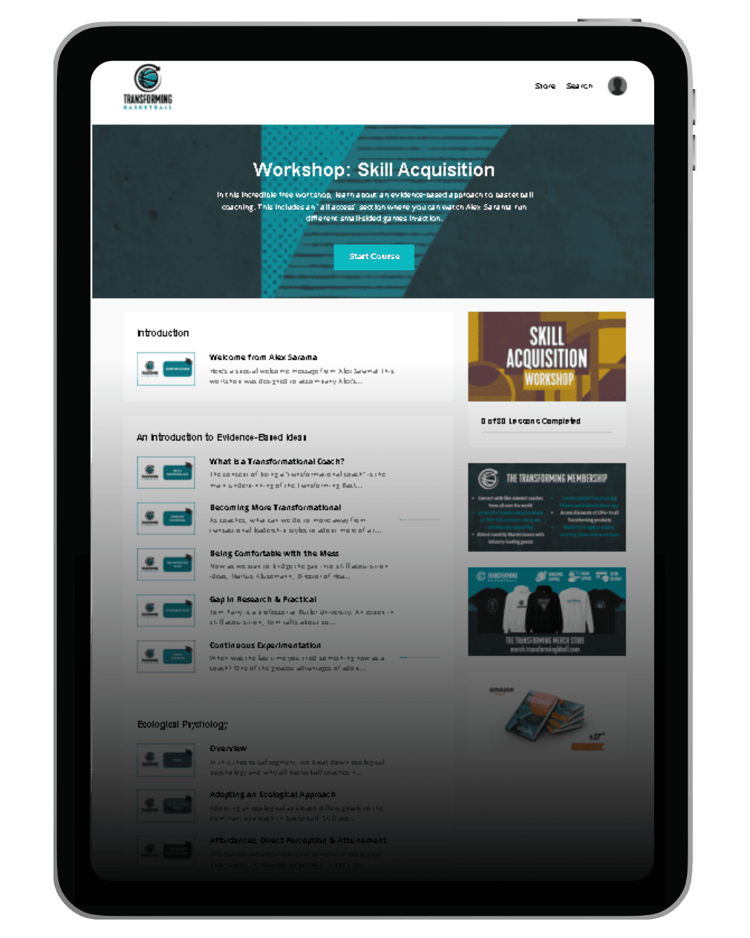 Online Skill Acquisition Workshop — Transforming Basketball resource