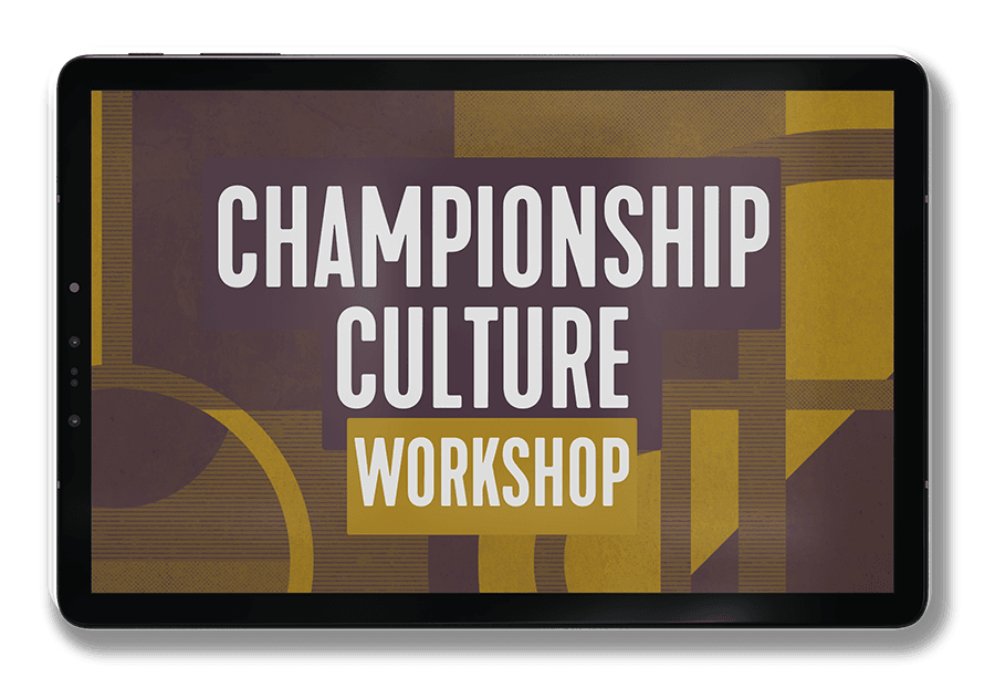 Championship Culture Workshop shown on a tablet