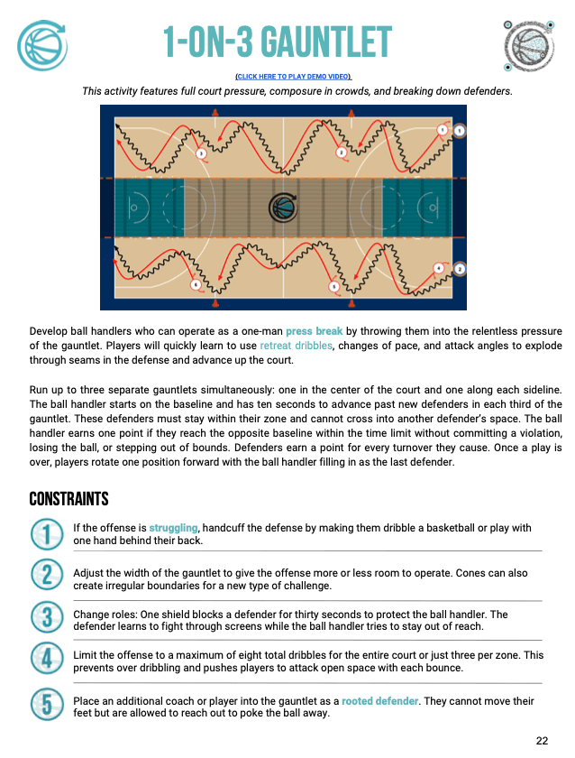Sample game page from the book